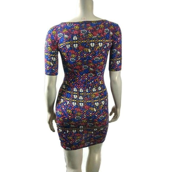XXS Lularoe Julia Floral Fitted Cottagecore Farmcore Mini Dress - Picture 4 of 5